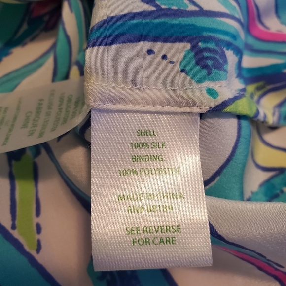 Lilly Pulitzer Iona Silk Tank Blouse Size XS, Preppy, Lightweight, Colorful - Picture 8 of 10